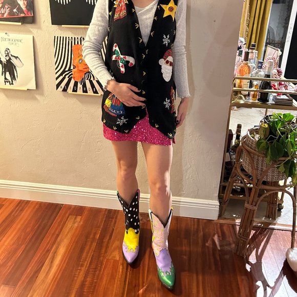 hand painted cowboy boots - Picture 8 of 8